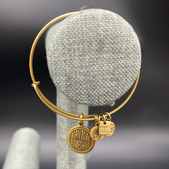 Alex and Ani Gold Born to Be Something charm bracelet adjustable Bangle boho - Picture 2 of 4